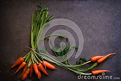 Dark moody food image of fresh carrot Stock Photo
