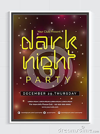 Dark Night Party Flyer or Banner. Stock Photo