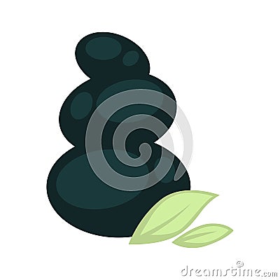 Dark olive fruit pile with green leaves isolated on white Vector Illustration