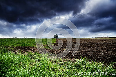 Dark, Ominous Rain Clouds . Stock Photo