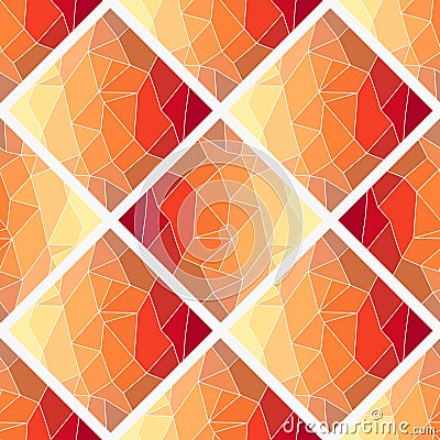 Dark orange, Yellow vector low poly texture seamless pattern. A sample with polygonal shapes. The best triangular design for your Stock Photo