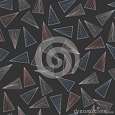 Dark pattern with lines and triangles. Vector Illustration