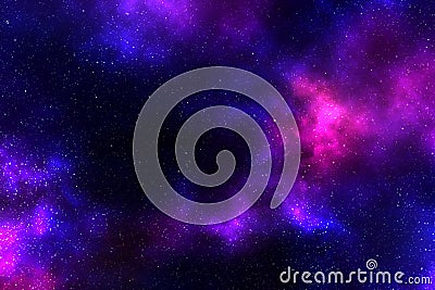 Dark pink and purple galaxy patterned background illustration Cartoon Illustration