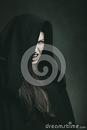 Dark portrait of a dangerous vampire Stock Photo