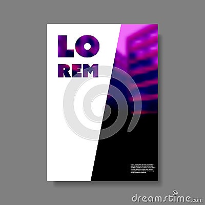 Dark Purple Monochrome Modern Style Flyer or Cover Design for Your Business with Blurred Urban Theme - Applicable for Business Vector Illustration