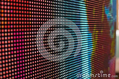 Dark red and blue colored smd LED screen Stock Photo