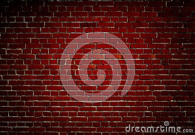 Dark Red Brick Wall Background Stock Photo