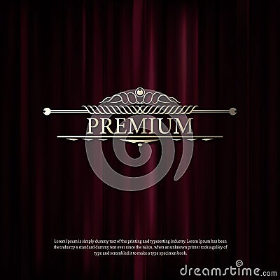 Dark red curtain scene gracefully. Cover with vertical motion bl Vector Illustration