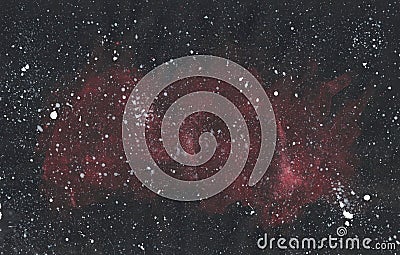 Dark red galaxy watercolor background Stock Photo