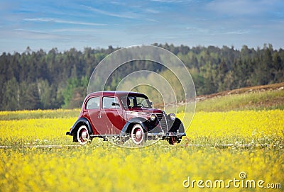 Dark red old classic Fiat 1100 model year 1946 Editorial Stock Photo