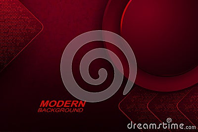 Dark red texture background with marble effect, round frame with a gradient, silhouettes of arrows with mosaic Vector Illustration