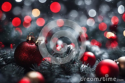 Dark red themed christmas wallpaper, xmas background Stock Photo