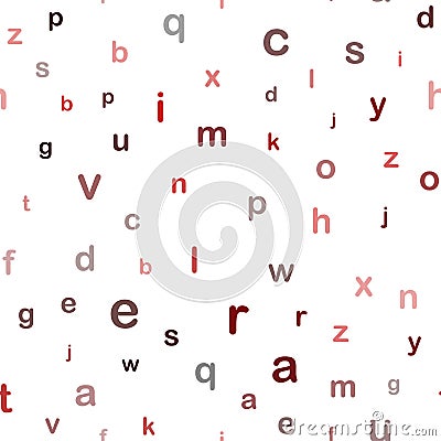 Dark Red vector seamless template with isolated letters. Vector Illustration