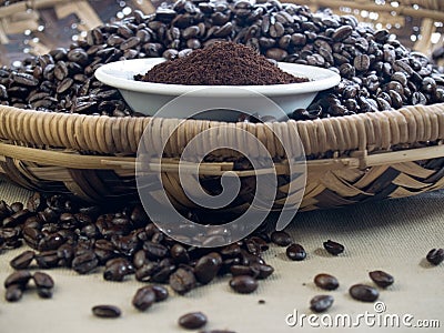 Dark roast coffee Stock Photo