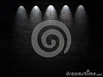 Dark Room with Spotlights Stock Photo