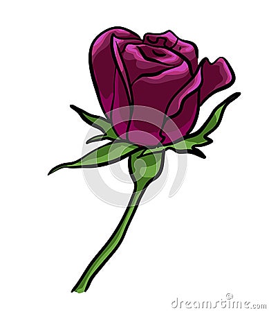 Dark Rose vector isolated Vector Illustration
