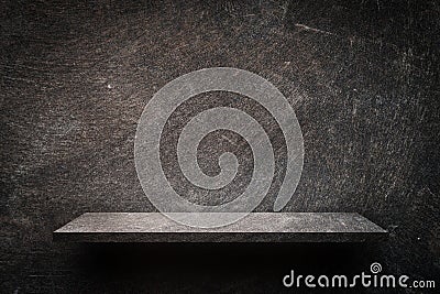 Dark rustic cement shelf display product Stock Photo