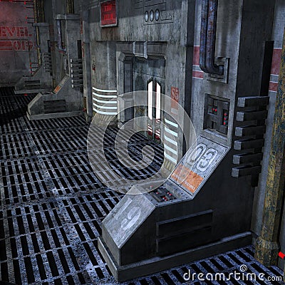 Dark and scary place in a scifi setting Stock Photo