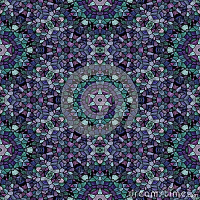 Dark seamless kaleidoscope, colorful ornaments in kaleidoscope Stock Photo