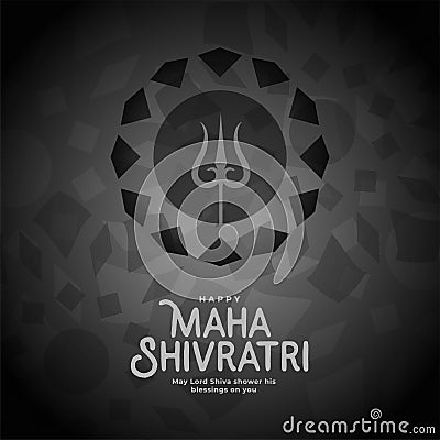 Dark shivratri festival greeting with trishul weapon Vector Illustration