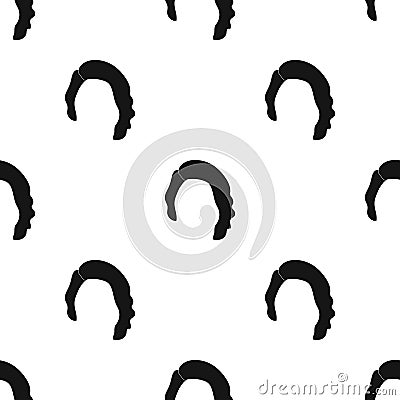 Dark short.Back hairstyle single icon in black style vector symbol stock illustration web. Vector Illustration