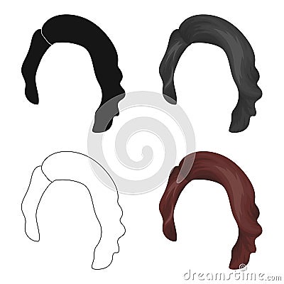 Dark short.Back hairstyle single icon in cartoon style vector symbol stock illustration web. Vector Illustration