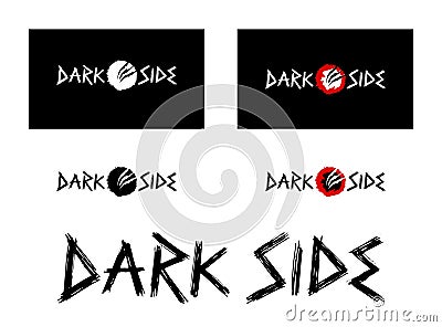 Dark Side Custom black and red wild font logo Vector Illustration
