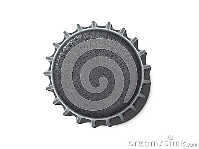 Dark silver bottle cap. 3d rendering Stock Photo