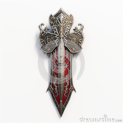 Dark Silver And Red Slaying Sword 3d Model For Xbox 360 Graphics Cartoon Illustration