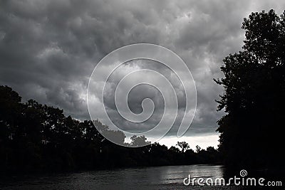 Dark skies over South Bend Indiana Stock Photo
