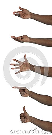 Dark-skinned hand gestures Stock Photo