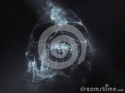 Dark skull made out of smoke Stock Photo