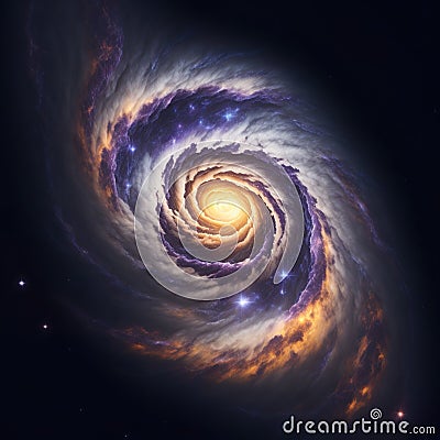 Dark Spiral Galaxy, Endless Vortex Stock Photo