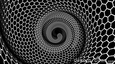 Dark spiral in hexagonal shaped texture for background or wallpaper Stock Photo