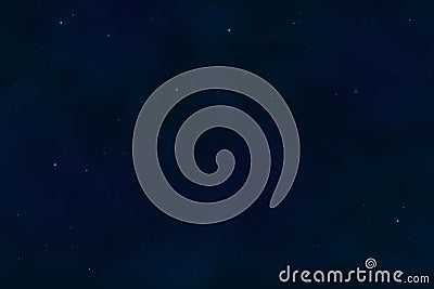 Dark starry sky, night background. Closeup moon and star light effect. Glow stars at dark blue space Vector Illustration