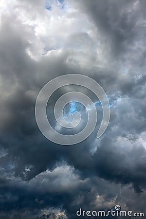 Dark storm clouds in sky Stock Photo