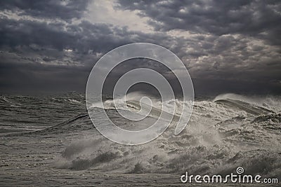 Dark stormy seascape Stock Photo