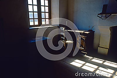 Dark study fort louisbourg Stock Photo