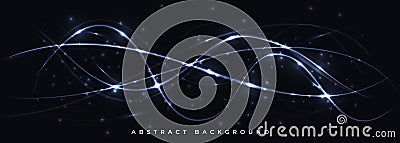 Dark technology vector abstract background with light translucent luminous lines and highlights. Futuristic science tech Vector Illustration