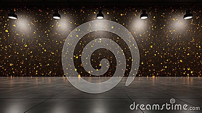 Dark Terrazzo Floor with Yellow Spotlight - AI Generated Stock Photo