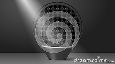 Dark theatre stage in the spotlight ray Vector Illustration