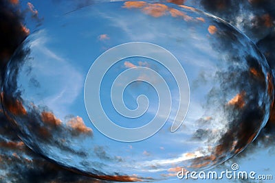 Dark thunderclouds in the sky in a bubble Stock Photo