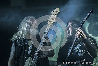 Dark Tranquillity, Johan Reinholdz and Anders Iwers live concert 2017 Editorial Stock Photo