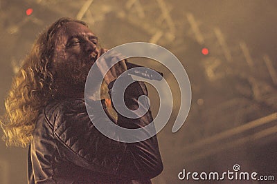 Dark Tranquillity, Mikael Stanne live concert 2017 Editorial Stock Photo