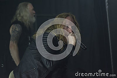 Dark Tranquillity, Mikael Stanne live concert 2017 Editorial Stock Photo