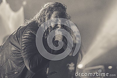 Dark Tranquillity, Mikael Stanne live concert 2017 Editorial Stock Photo