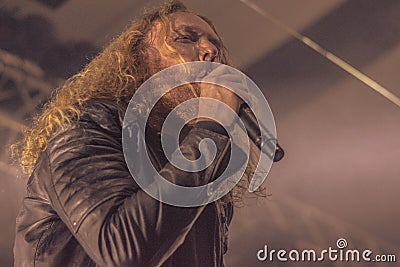 Dark Tranquillity, Mikael Stanne live concert 2017 Editorial Stock Photo