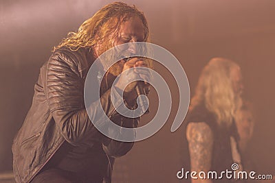 Dark Tranquillity, Mikael Stanne live concert 2018 Editorial Stock Photo