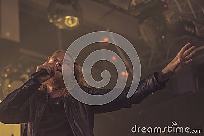 Dark Tranquillity, Mikael Stanne live concert 2017 Editorial Stock Photo