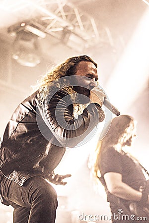 Dark Tranquillity, Mikael Stanne live concert 2017 Editorial Stock Photo